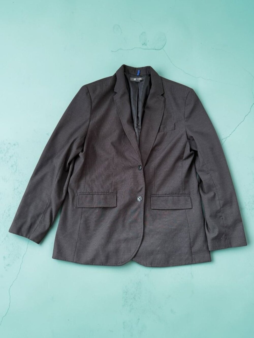 KENNETH COLE Men’s Gray Striped Blazer Jacket Size XL